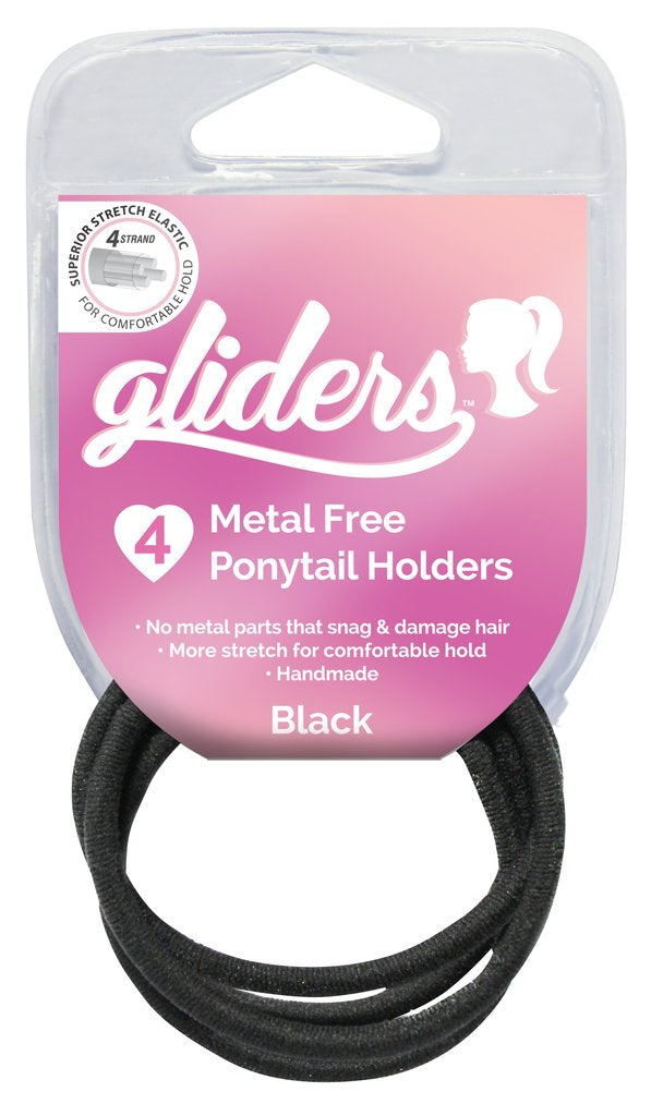 GLIDERS METALFREE HAIR ELASTICS 4PC