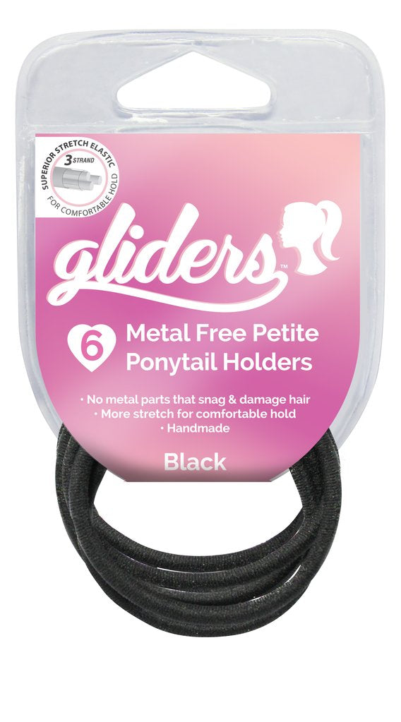 GLIDERS METALFREE PETITE HAIR ELASTICS 6PC