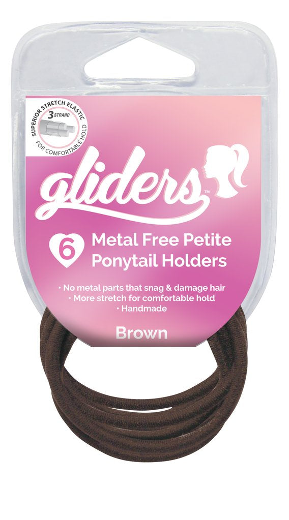 GLIDERS METALFREE PETITE HAIR ELASTICS 6PC
