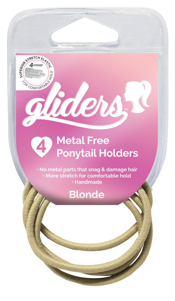 GLIDERS METALFREE HAIR ELASTICS 4PC