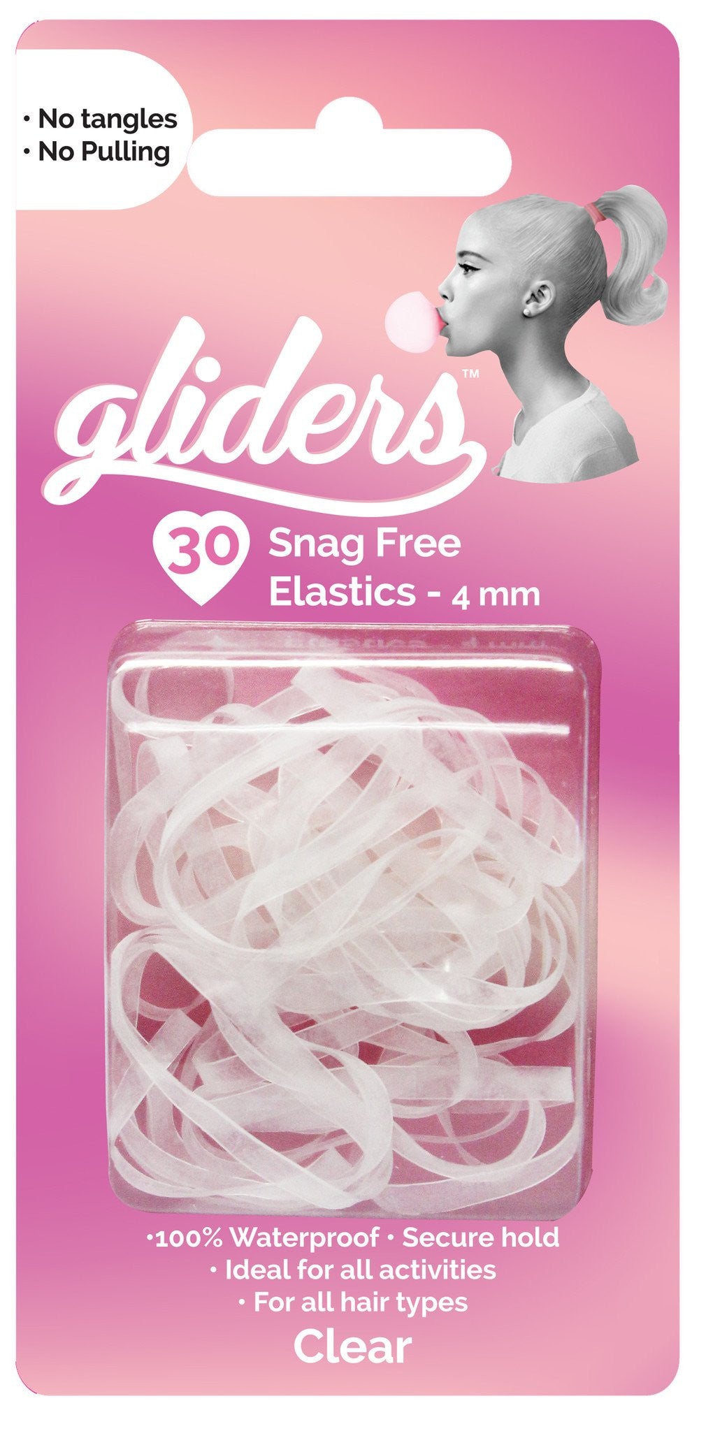 GLIDERS SNAG FREE HAIR ELASTICS 30PC